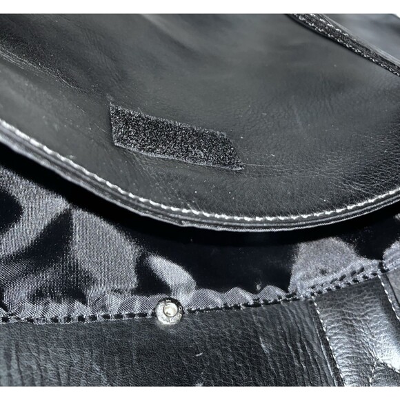 Vintage Wilsons Leather Black Laptop Briefcase Messenger Bag Expandable Travel - Picture 12 of 14